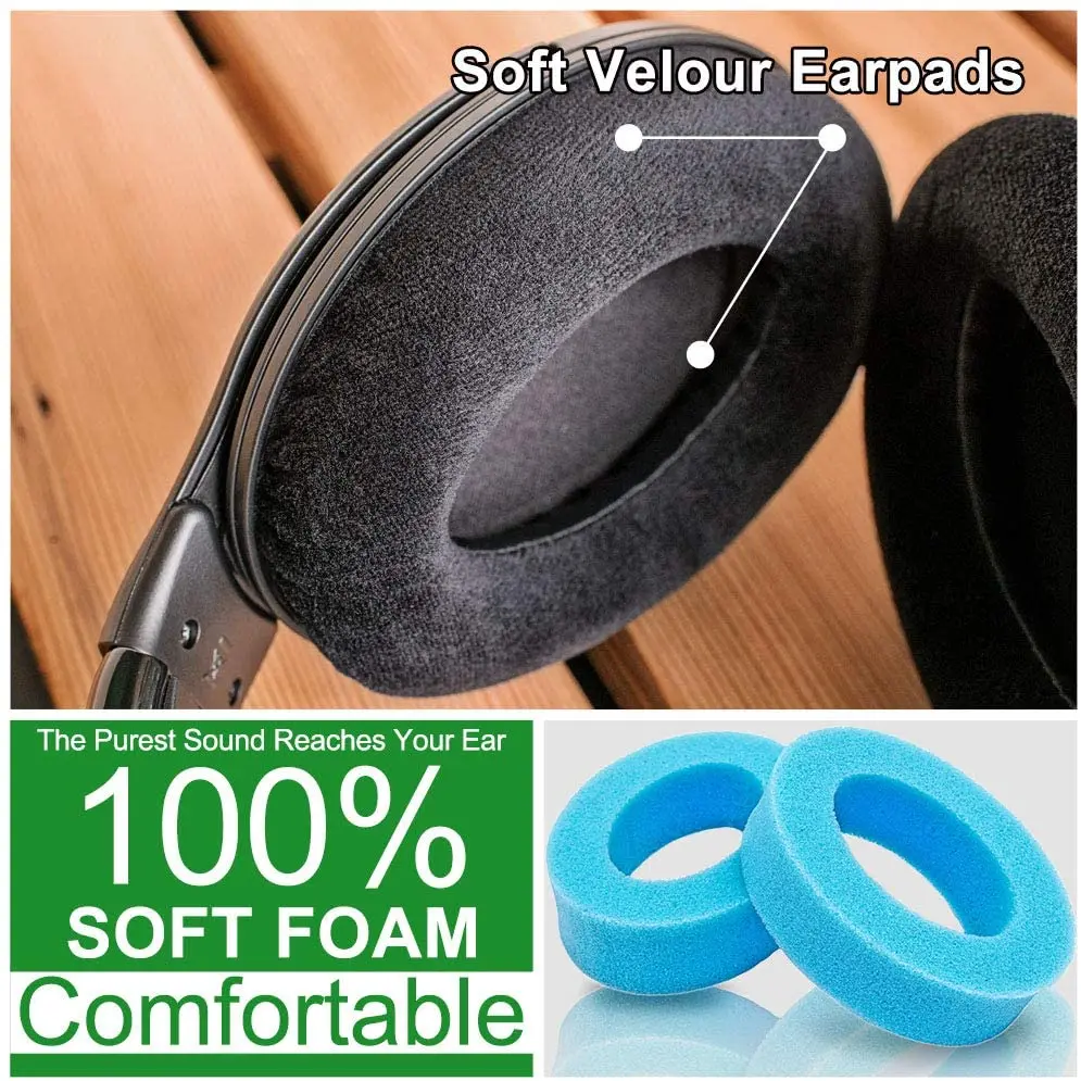 Cuffie auricolari HD598 compatibili con cuffie HD 598, HD 598SE, HD 598CS, HD 515, HD 555, HD 595, HD 518 (nero)