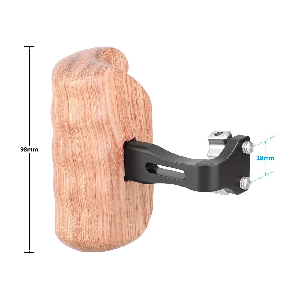 CAMVATE 2 pezzi impugnature in legno con attacco a vite zigrinata da 1/4 "-20 per DSLR Camera Cage Rig/DV Video Cage Rig /RED Camera Rig
