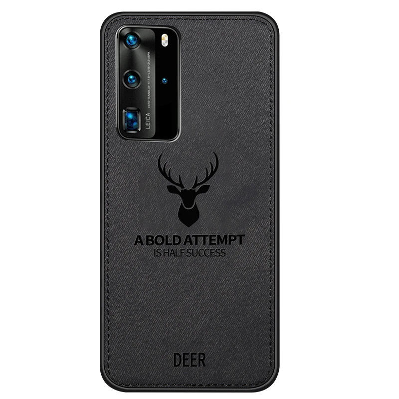 Hot Cloth Texture Deer 3D TPU Magnetic Car Case For Huawei Mate 40 30 Built-in Magnet Plate Case For P20 P30 P40 Pro Lite Cover