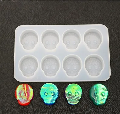 Halloween crystal drop mold skull mold mirror hand pendant silicone mold resin mold