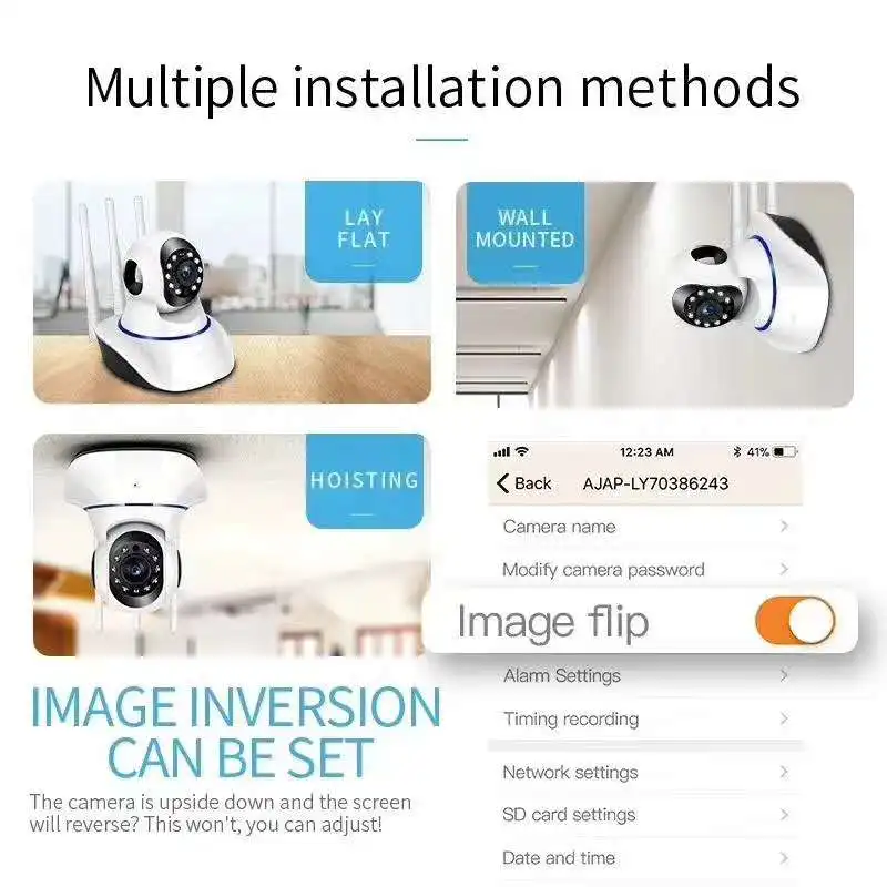 2MP 1080P Yoosee/V380/Carecam APP  Wireless PTZ IP Dome Camera With Lan Port Home Security CCTV Baby Monitor