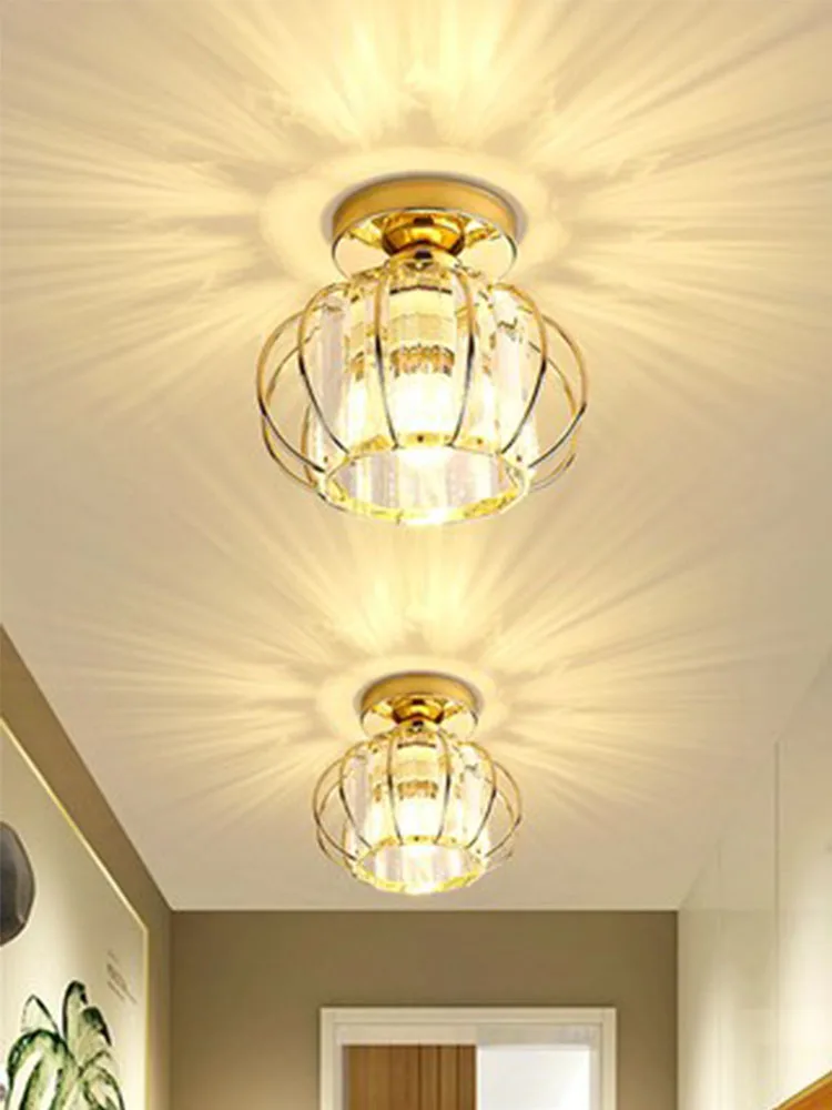 Modern Crystal Ceiling Light Industrial Lustre for Kitchen Decorative E27 Ceiling Lamp Aisle Corridor Led Lighting Luminaire