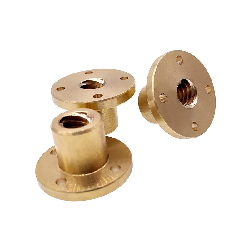 1pcs T10 leadscrew nut Pitch 2mm Brass Nut Brass Lead Screw Nut for CNC Parts 3D Printer Accessories image 2