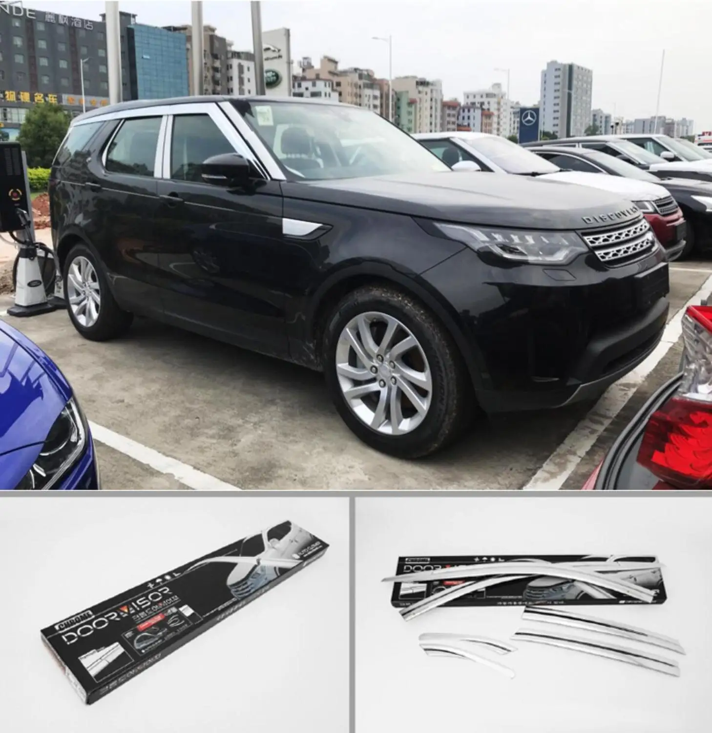 

ABS Chrome Window Visor Vent Shades Sun Rain Guard accessories for Land Rover Velar Discovery Sport evoque LR4 LR5 car styling