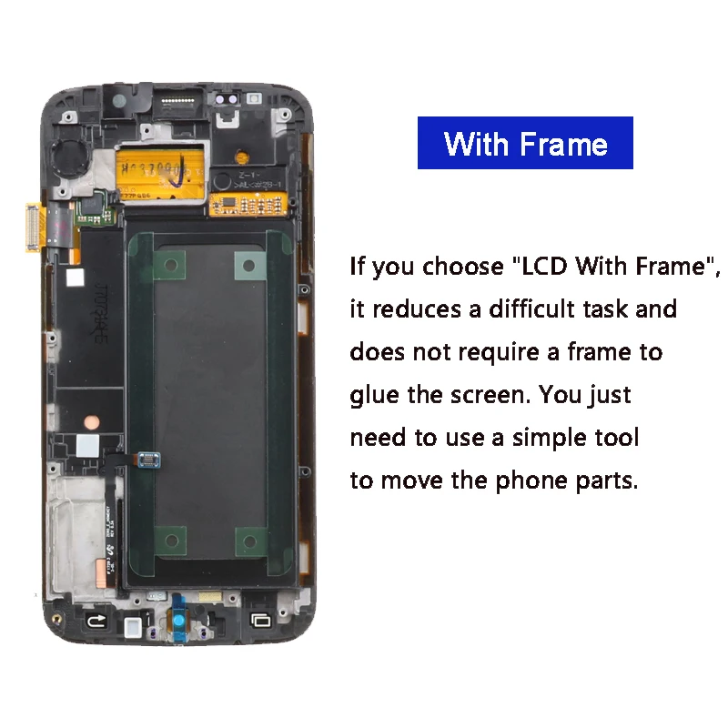 تم اختباره سوبر AMOLED 5.1 بوصة لهاتف سامسونج S6 edge G925 G925F G925I شاشة LCD تعمل باللمس محول الأرقام مع مجموعة الإطار