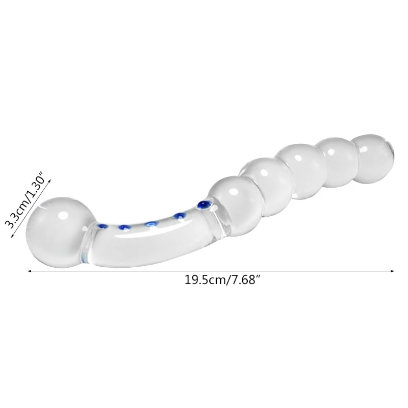 Crystal Glass Vagina Massager Dual Head Huge Dildo Anal Ass Plug Gspot Stimulation Sex Toy for Couples Masturbator