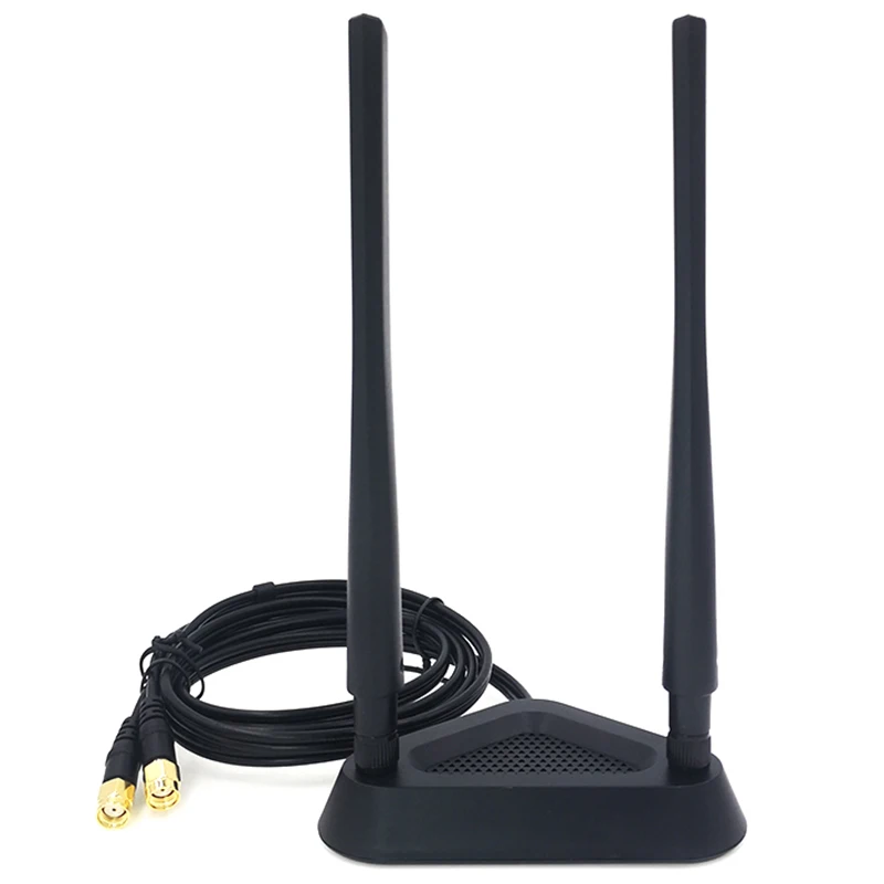 Hot 2.4G/5G Dual Frequency Extension Cable Antenna Wifi Router Wireless Network Card 8Db Sma Antenna Magnetic Suction Base