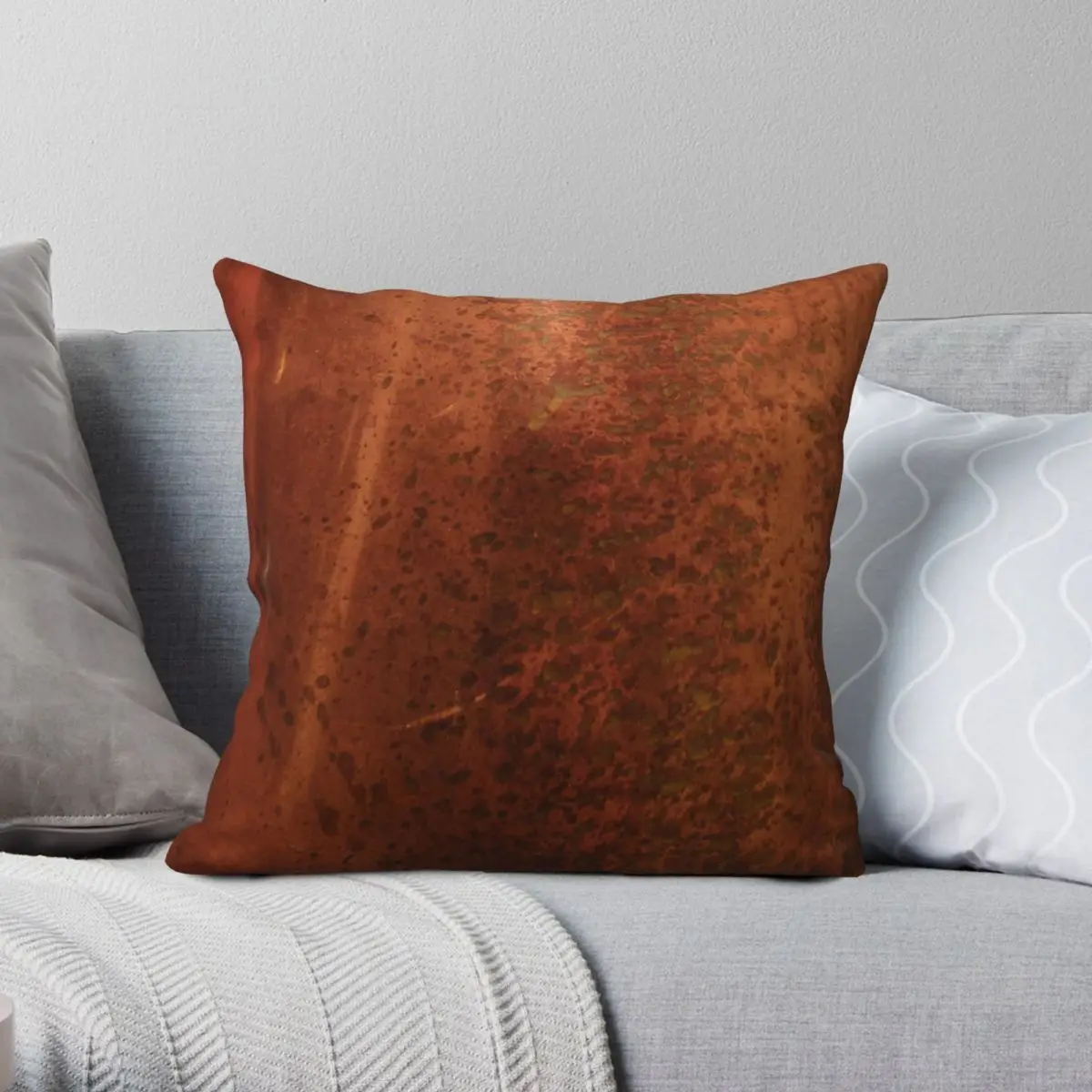 

Pitted Copper Square Pillowcase Polyester Linen Velvet Printed Zip Decor Sofa Seater Cushion Cover