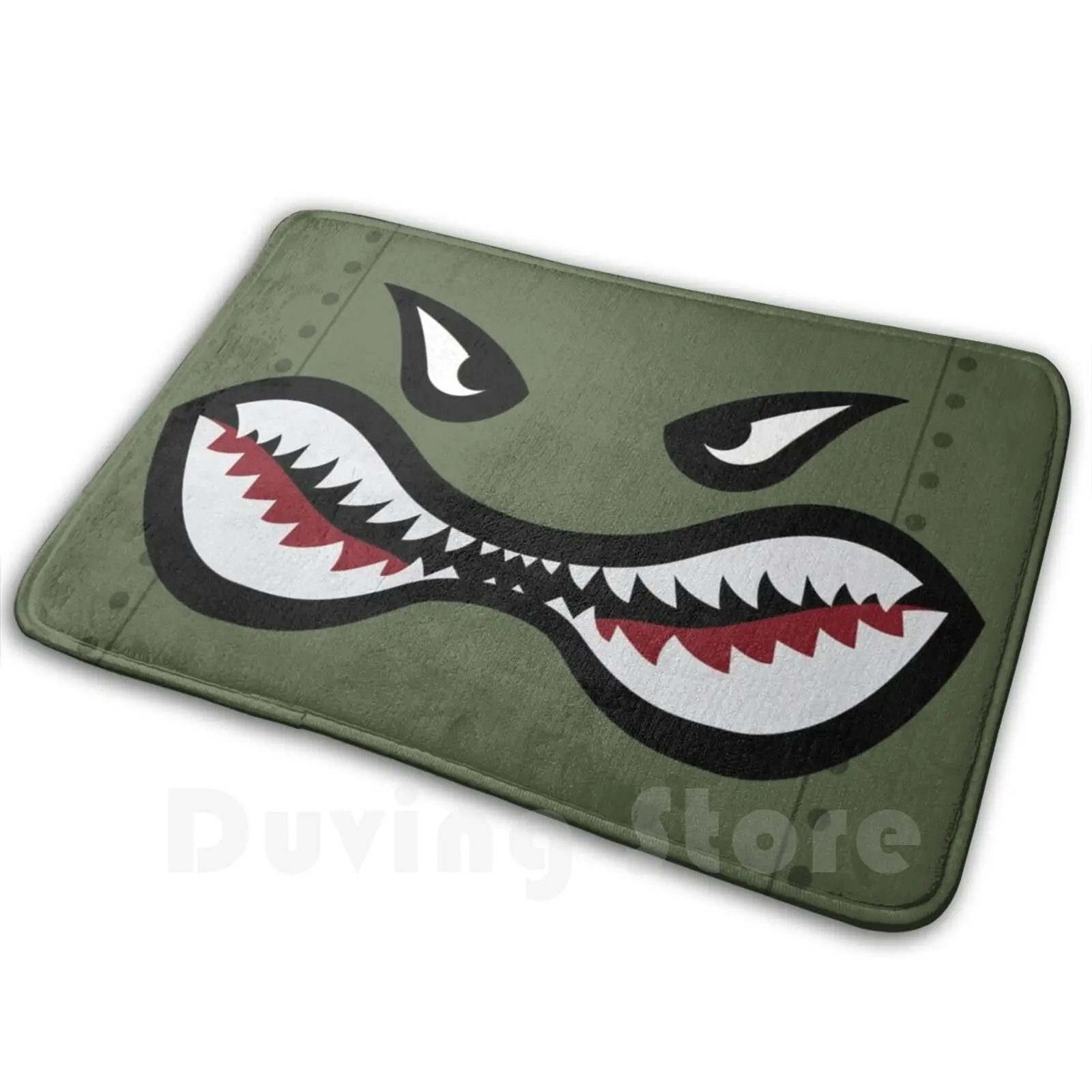 Shark Teeth! Mat Rug Carpet Anti-Slip Floor Mats Bedroom Flying Tiger Airplane A10 Warthog Shark Teeth