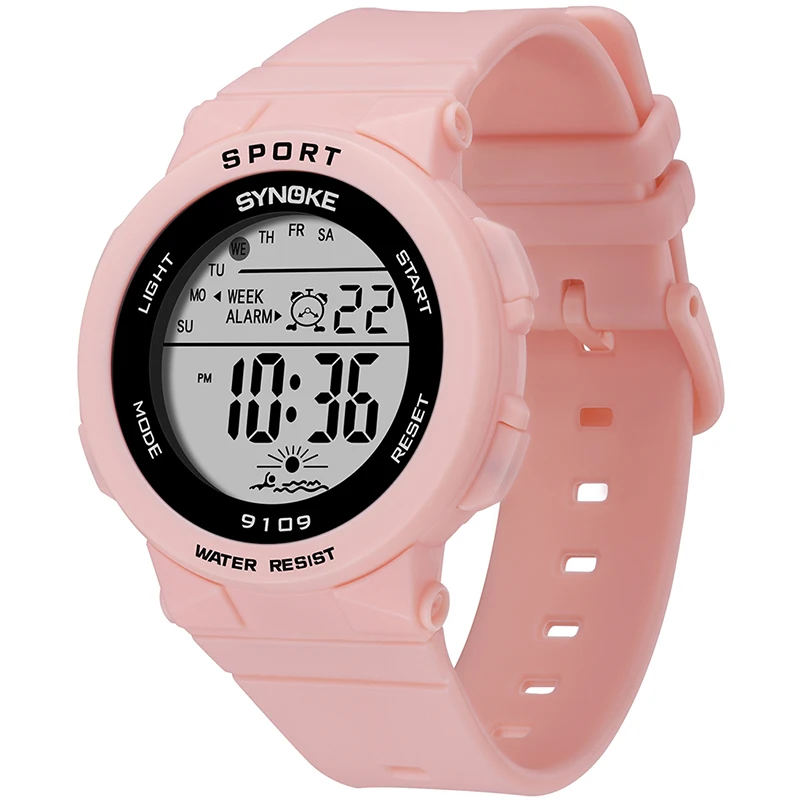 Relojes digitales con correa de silicona para mujer, pulsera luminosa con alarma, resistente al agua, 5 bares, a la moda, novedad