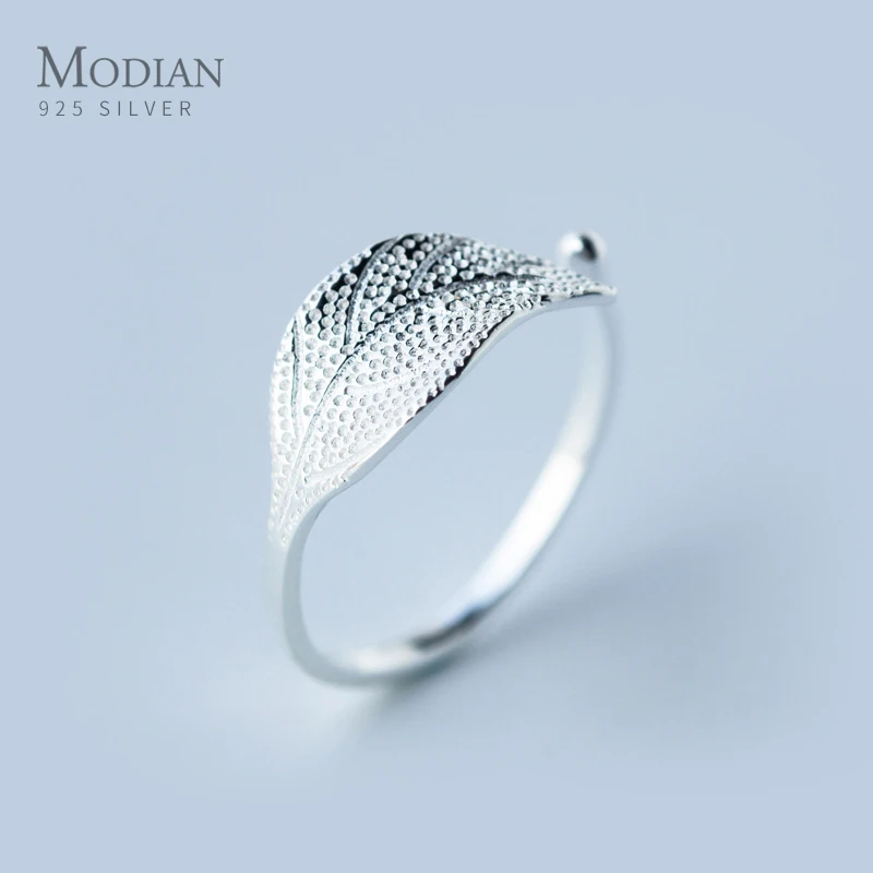 Modian Fashion 925 Sterling Silver Hope Tree Leaves Tree Buds Rings for Women Flora Open Adjustable Finger Ring Fine Jewelry