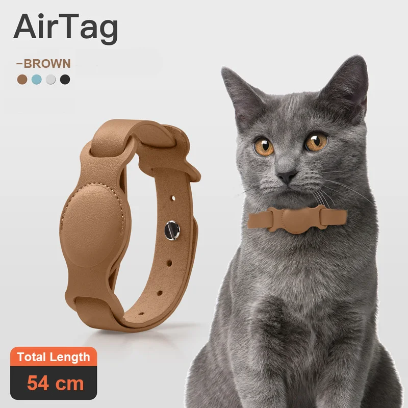 Collare di trazione per cani e gatti in pelle con custodia Airtag originale per Apple Airtags Localizzatore di posizione Dispositivo