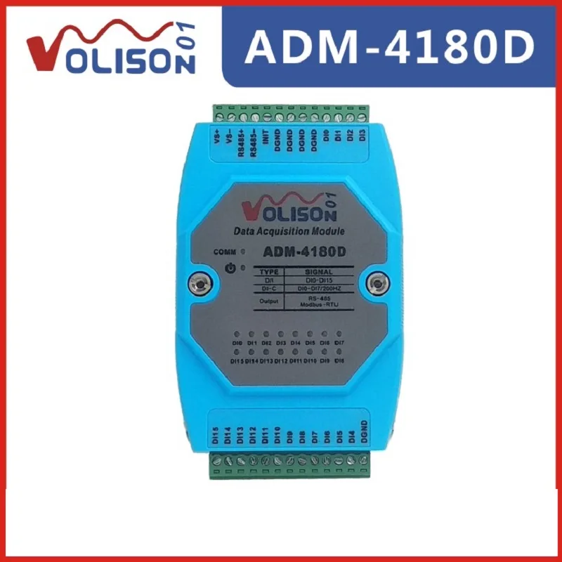 ADM-4180D New 16-channel switch acquisition module 16DI digital input module MODBUS RS485 communication