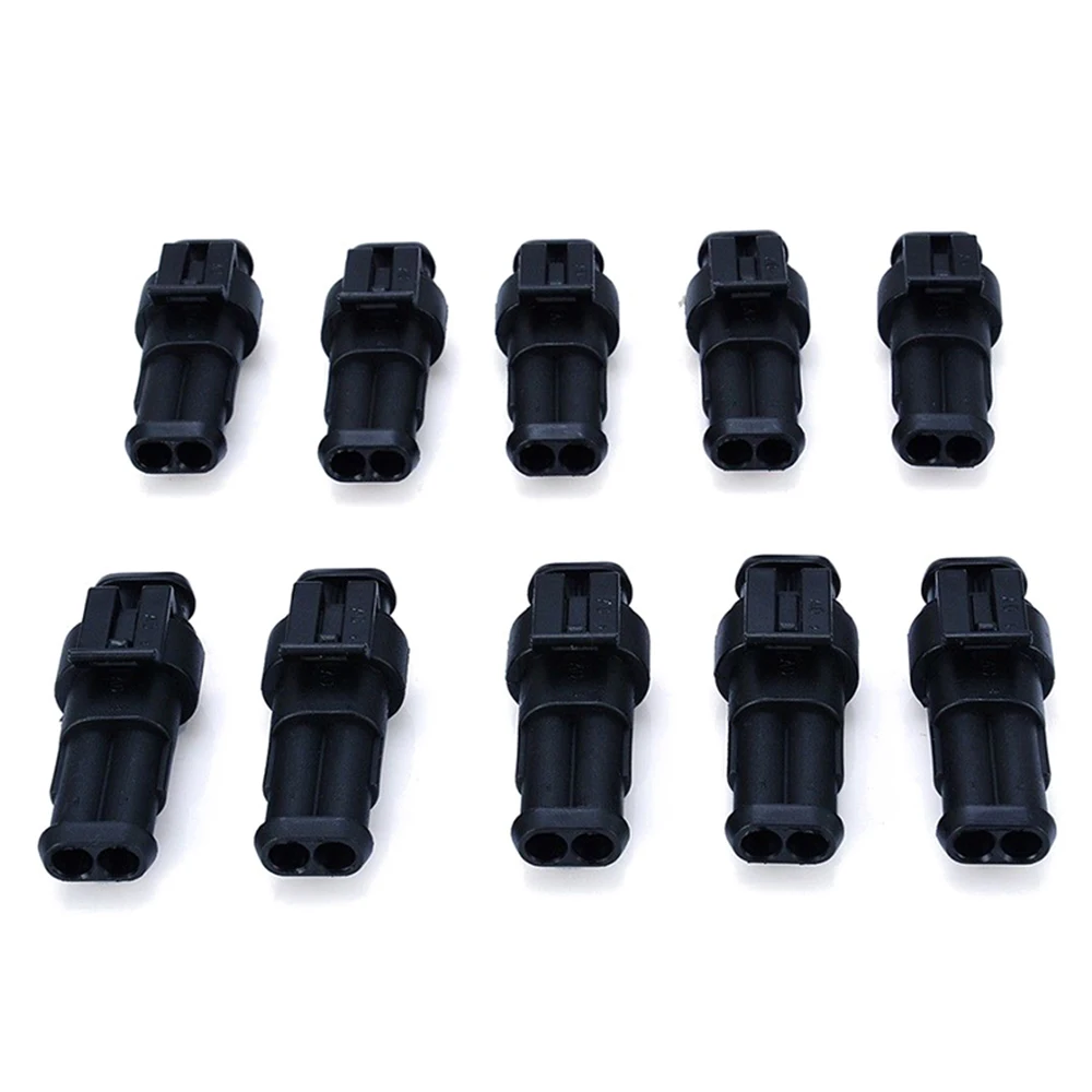 10 Sets Sealed Waterproof Electrical Wire Connectors Two-Pin 2-Way Seal Car Boat Waterproof Electrical Wire Superseal Connector