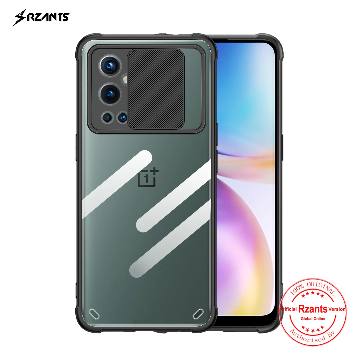 Rzants For Oneplus 9 Oneplus 9 Pro Phone Case Soft [Lens Protection] Function Square Lid Slim Crystal Clear Cover Casing