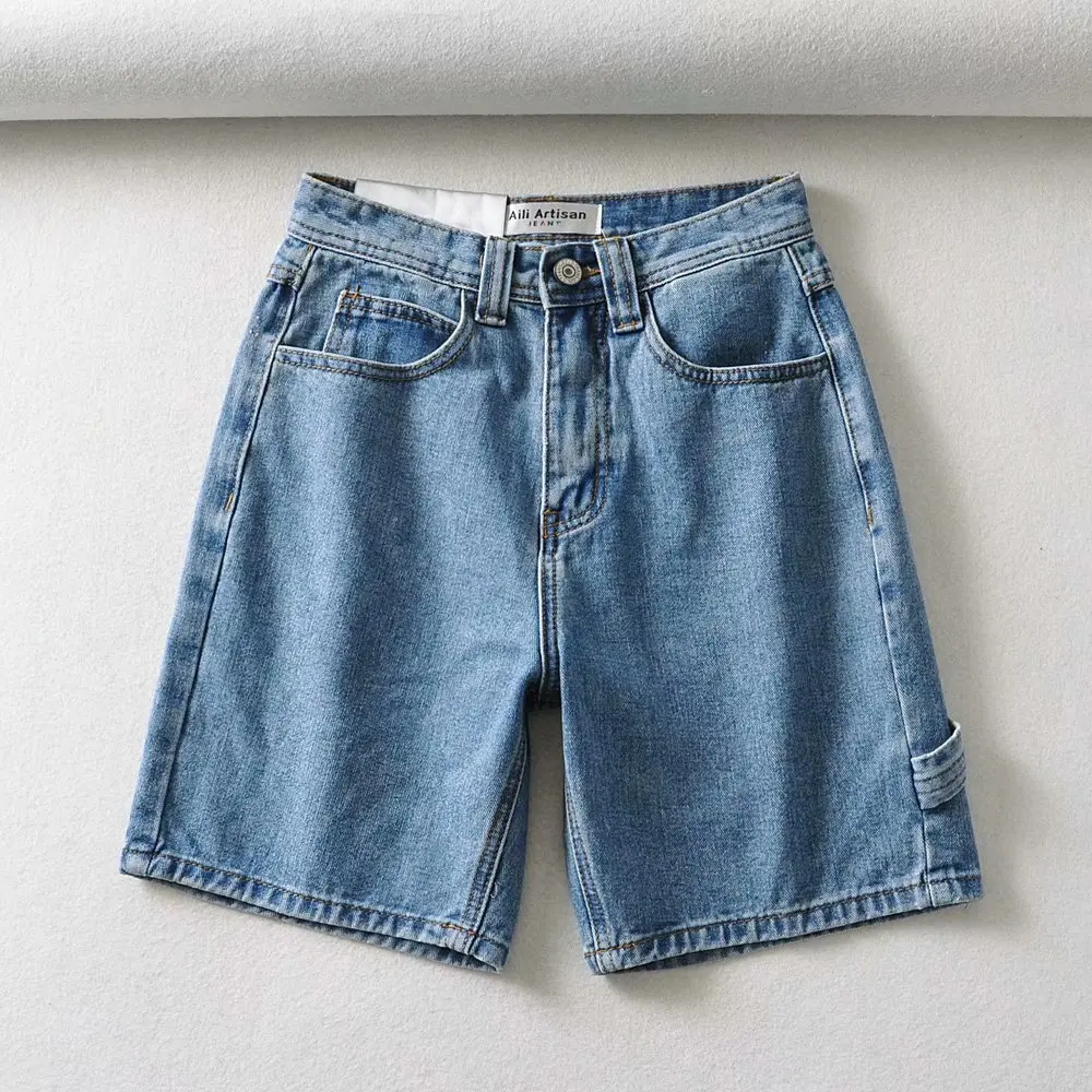 Pantalones cortos de mezclilla para mujer, shorts de verano, Vintage, negros, azules, coreanos, talla grande