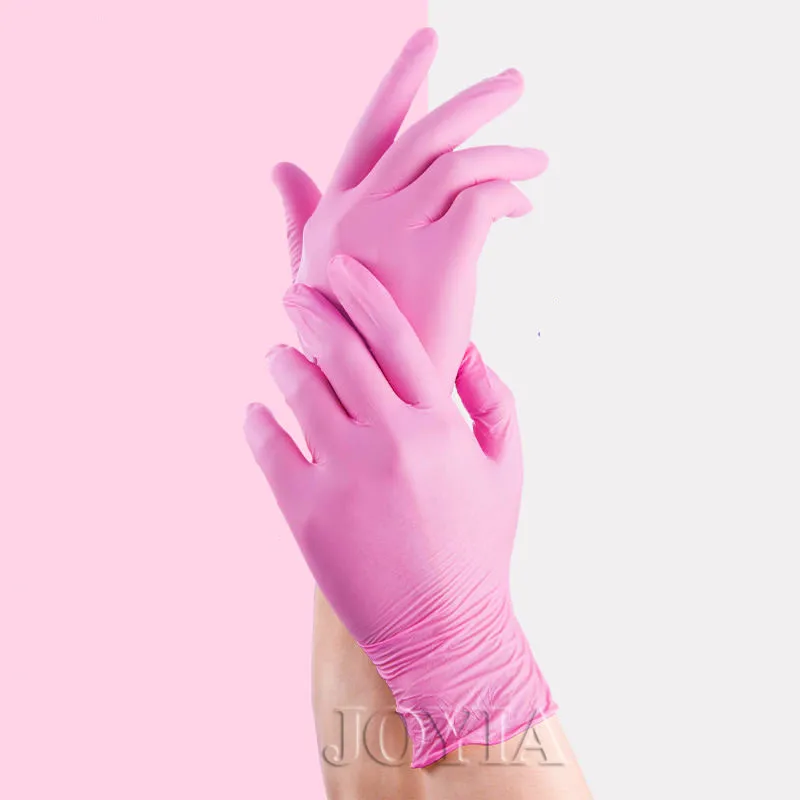 Pink Nitrile Disposable Gloves 50 100 XS Small Woman Girl Kids Household Cleaning Salon Vinyl Gloves Black Latex Powder Free M L