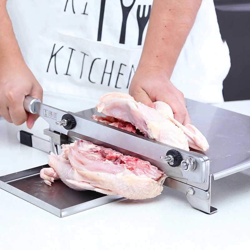 MIO-rebanador de carne de 13,5 pulgadas, máquina de corte de carne, pollo, pato, cordero, hueso, 400 de acero inoxidable, comercial, para el hogar, KD0288