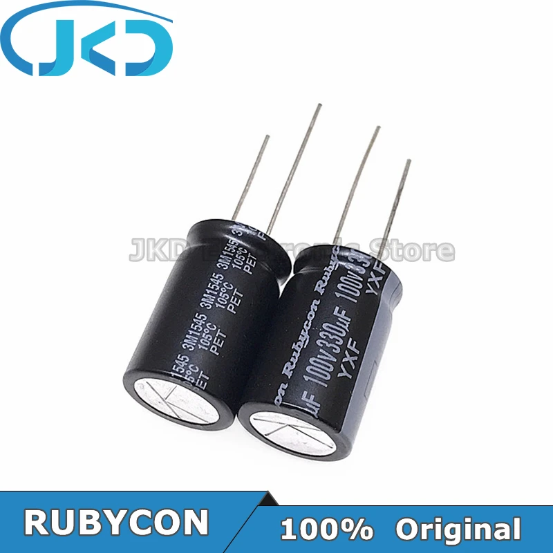 10pcs RUBYCON 330UF 100V 16*25mm 330UF100V 100V330UF 16x25mm Aluminum Electrolytic Capacitor 100% Original