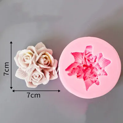 3D Rose Silicone Soap Mold Chocolate Mould Ice Tray Molds Christmas DIY Homemade Soap Aromatherapy plaster Moulds Cake Deco Tool