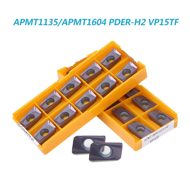 10pcs Carbide Inserts APMT1604 PDER APMT1135 M2 H2 VP15TF Original  APMT Face Milling Blade CNC Lathe Metal Mill Cutting Tools