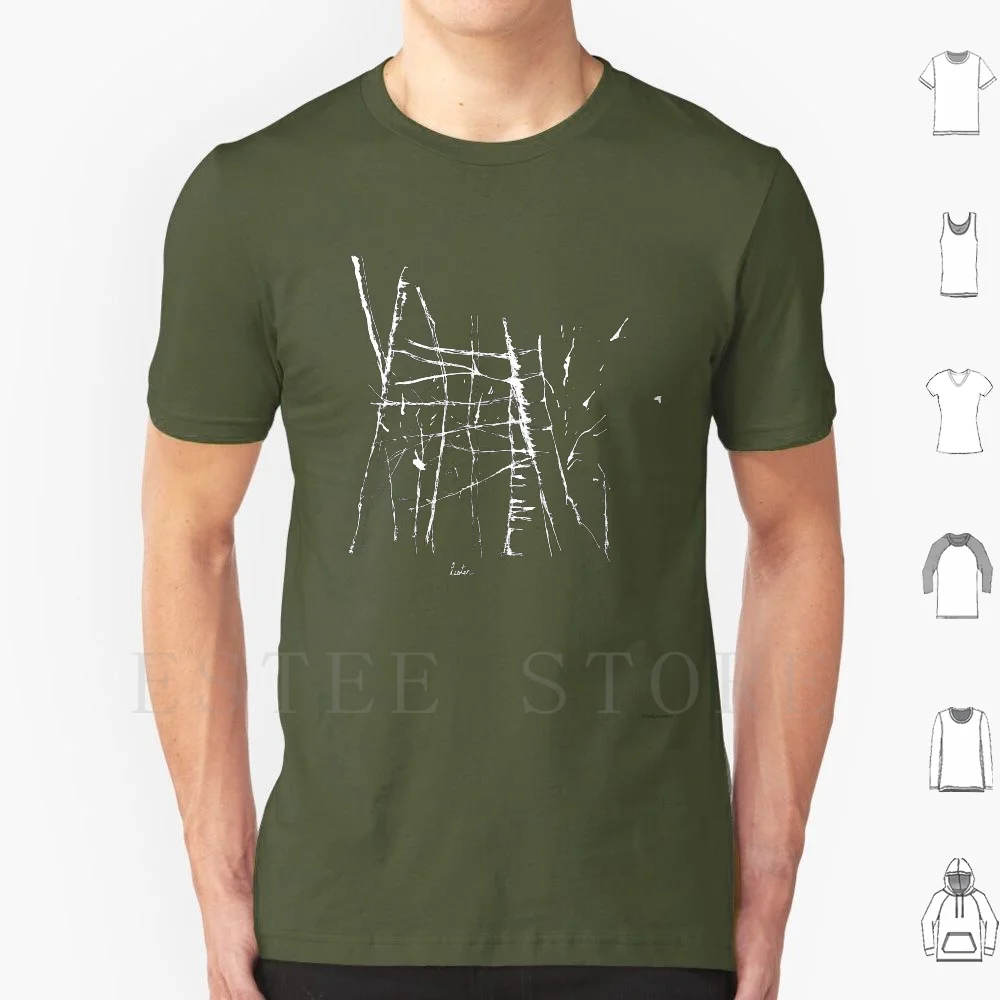 T-shirt en coton pour hommes, impression DIY, Fredlemieux, arbres, forêt, silence, zen, nature, contemplatif, écouter le vent, paix