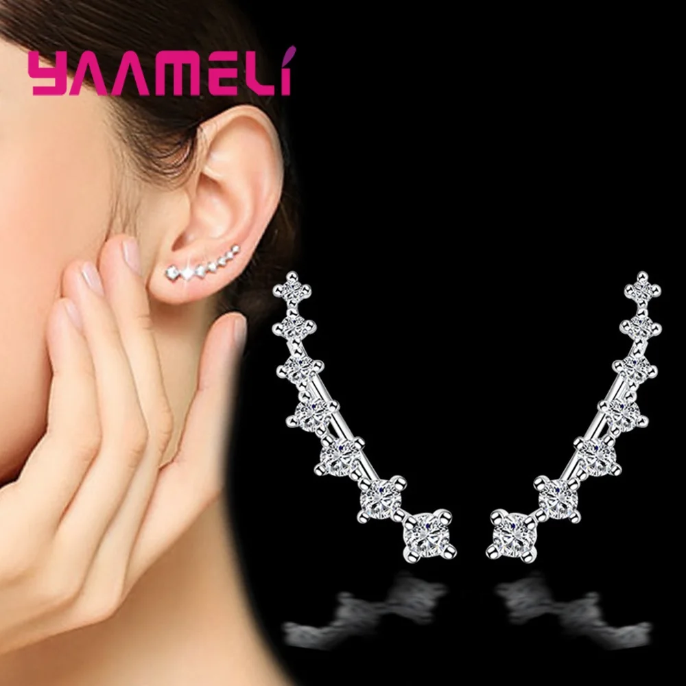 Hip Hop Women Earring 925 Sterling Silver High Quality Workmanship Four Claw Setting Cubic Zircon Long Pattern Hot Sale Jewelry