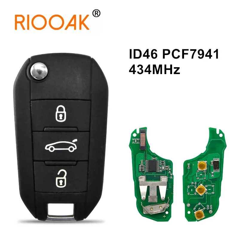 

434MHz ID46 PCF7941 Chip Car Remote Control Key For Peugeot 208 2008 301 308 508 5008 Citroen C-Elysee C4-Cactus