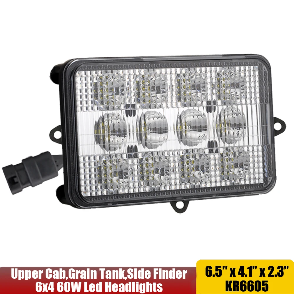 

4x6 Led Tractor Headlight 6x4 60W For John Deere Combines Cotton Pickers Harvesters Windrowers Agricultural LED Lights x1pc