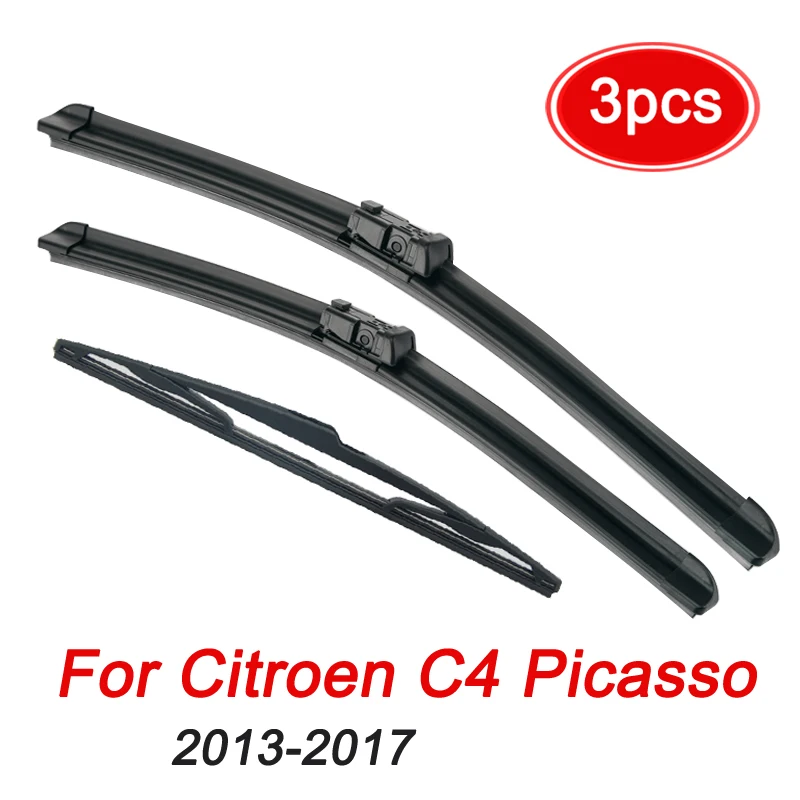 MIDOON Wiper Front & Rear Wiper Blades Set For Citroen C4 Picasso 2 2013 2014 2015 2016 2017 Windshield Windscreen 30