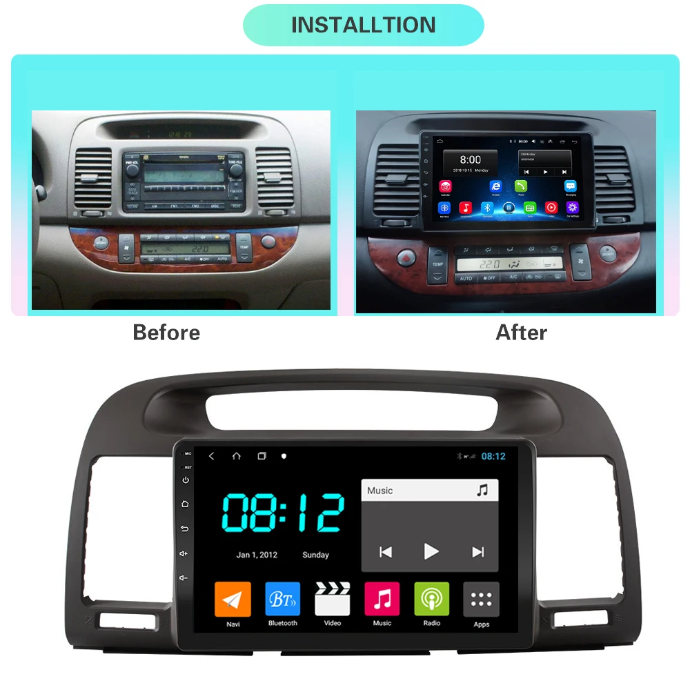 4G LTE Wifi 2 Din DSP For Toyota Camry 5 XV 30 2002 - 2006 Car Radio Multimedia Video Player Navigation GPS Android no 2 din DVD