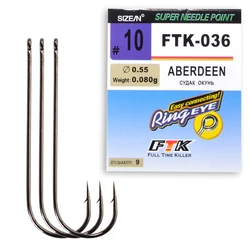 Long Shank Fishing Hook High Carbon Steel AD-Sharp Ringed Forged Barbed Offset Narrow Bait