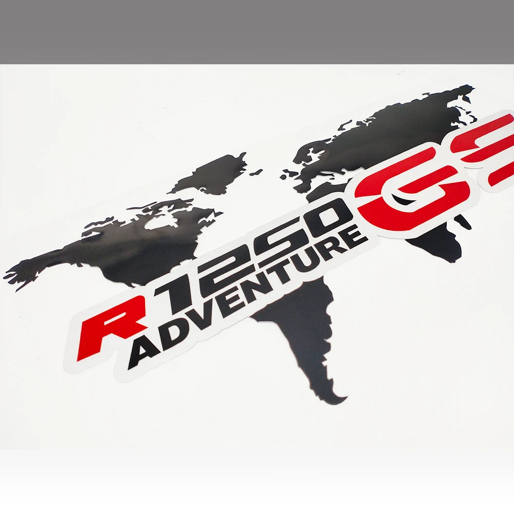 For BMW R1250GS r 1250 gs Stickers Motorcycle Tail Top Side Box Cases Panniers Luggage Aluminium Adventure world map decals