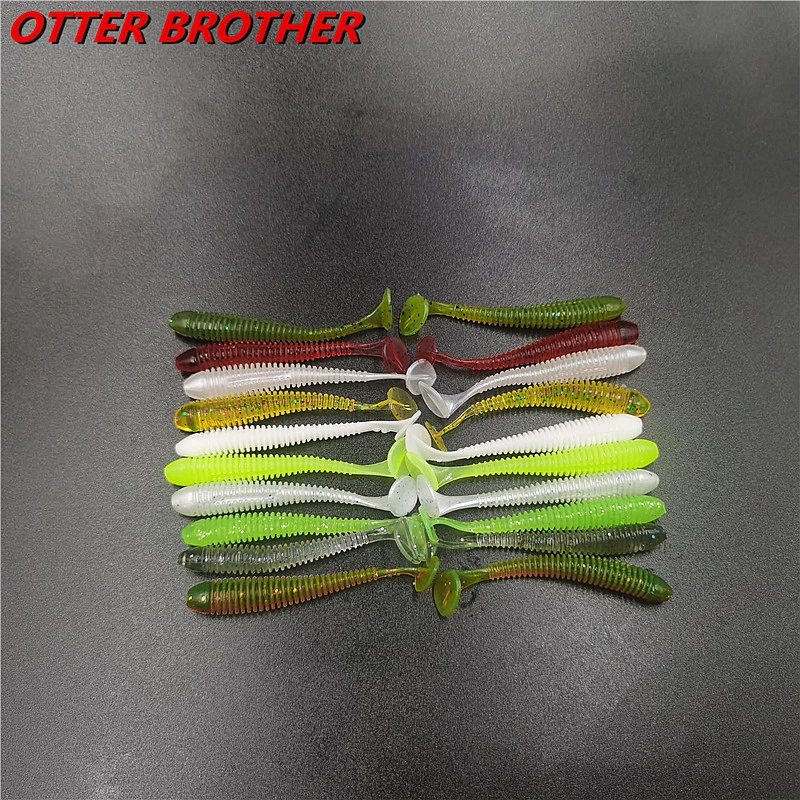 5/20pcs 60mm 1g Jig Soft Bait Silicone Lure Worm Fishing Lures Wobbler Attractive Artificial rubber Swivel Bass Fishing Tackle