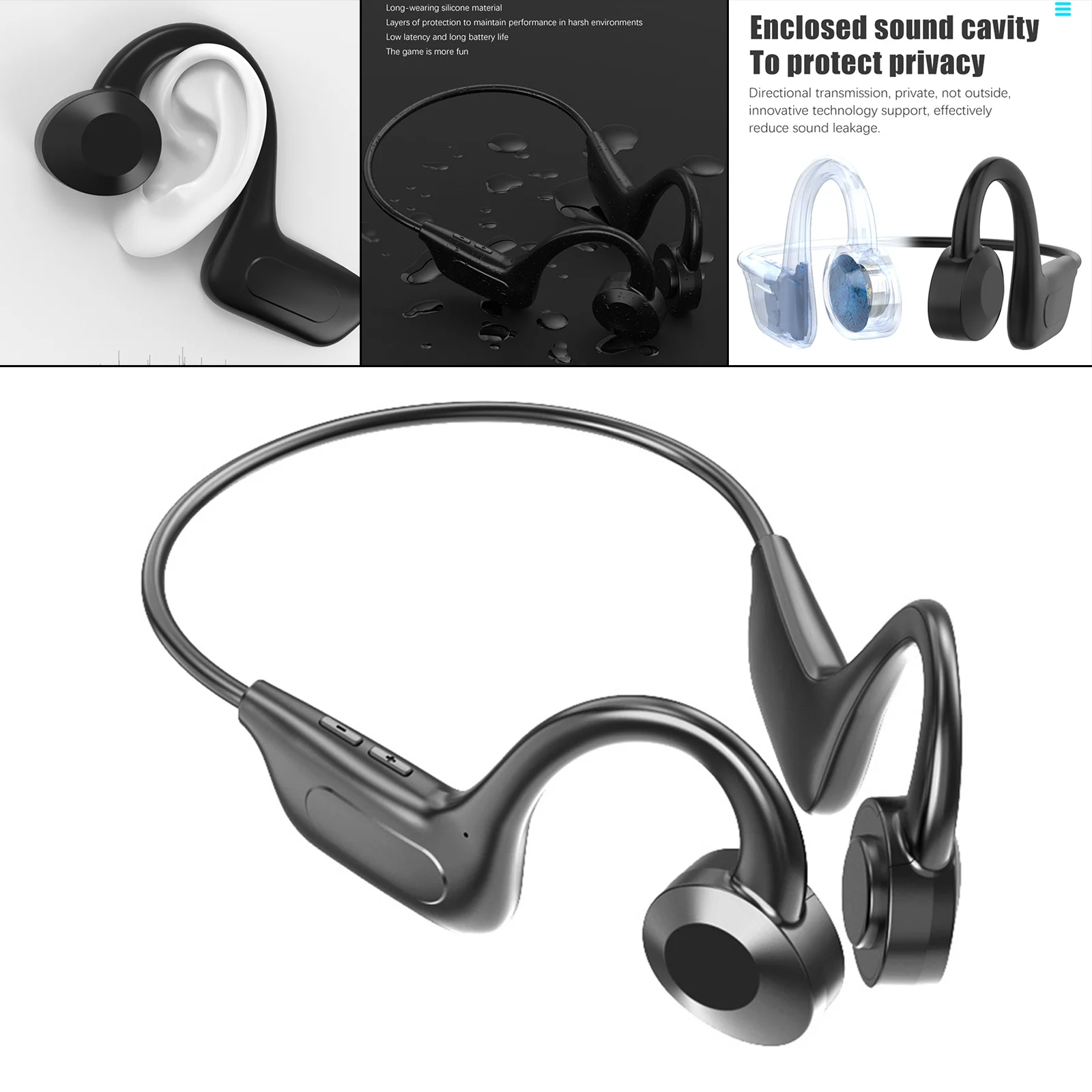 New Wireless Headphone TWS VG02 Portable Bone Conduction Headphones Sports Bluetooth-compatible 5.1Headsets Waterproof No Retail