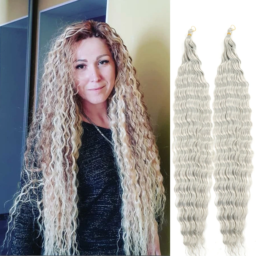 

30 inch Long Synthetic Afro Curls Hair for African Braids Ocean Water Wave Tresses Crochet Braiding Hair Extensions Braided Hair