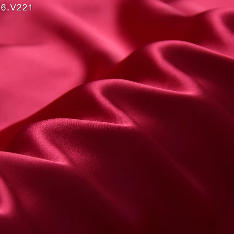 HYSK pure satin fabric silk red pink Malaga marrone fucsia solid bridal soft cucito fai da te vero charmeuse organico per abito da sposa