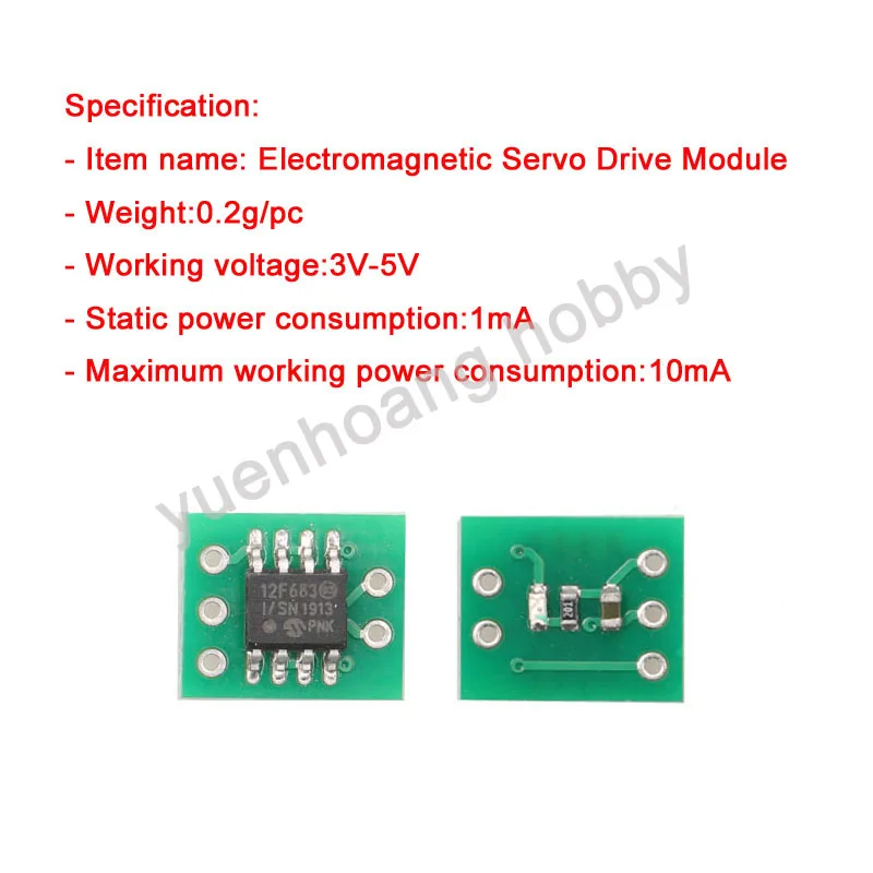 2PCS Mini Electromagnetic Servo Drive Module 9mm Micro Receiver Electric Circuit Conversion Actuator Board 3-5V for RC Aircraft