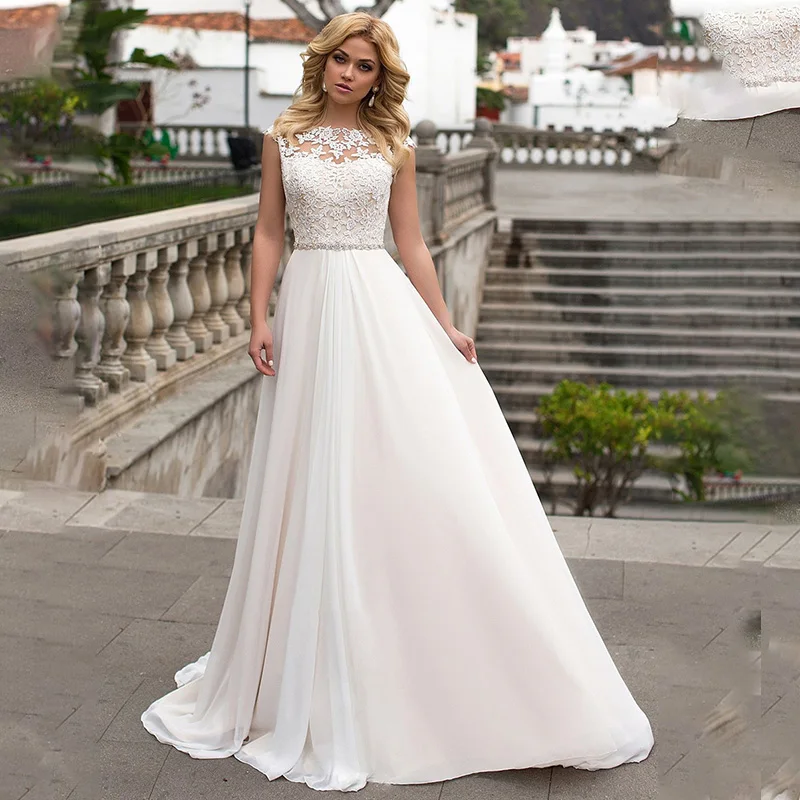 

Luxury Spandex A-line Wedding Dresses With Belt Ruffled Organza Long Sleeves Open Back Bridal Grown Vestidos De Noivas