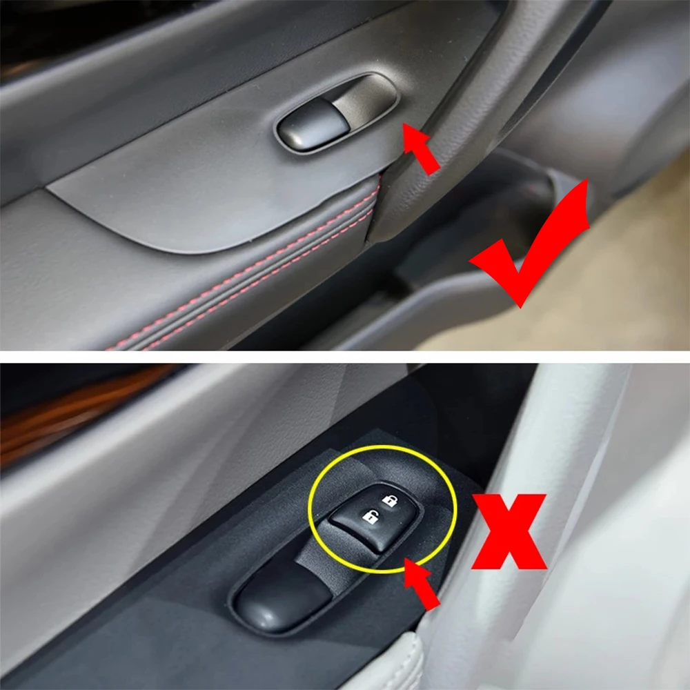 RHD For Nissan Qashqai J11 X-Trail T32 Rogue 2014 - 2020 Accessories Carbon Car Door Armrest Window Trim Glass Lift Switch Frame