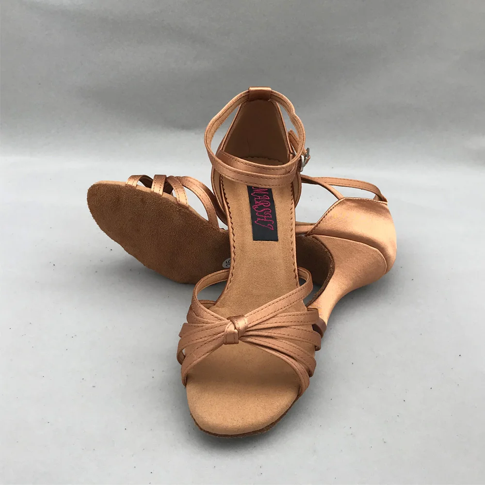 Latin Dance Shoes For women Salsa shoes pratice shoes comfortable shoes MS6257BR 7.5cm heel High heel low heel