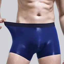 2021 New Men's Sexy Breathable Ice Silk Boxer Briefs Seamless Shorts Underwear Comfortable Soft Underpants