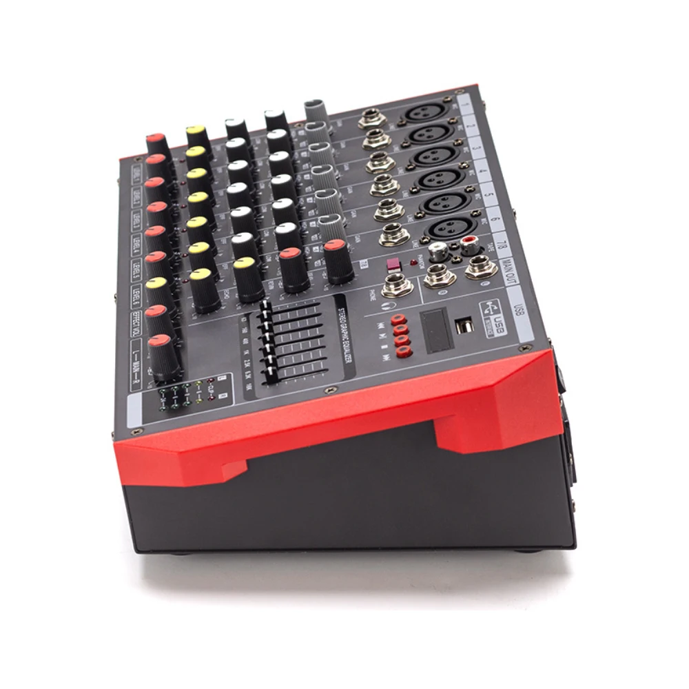 جهاز مزج الصوت الاحترافي 2X150 وات مع بلوتوث USB MP3، وحدة تحكم DJ Mixer مع مكبر كهربائي لمكبر الصوت المحمول