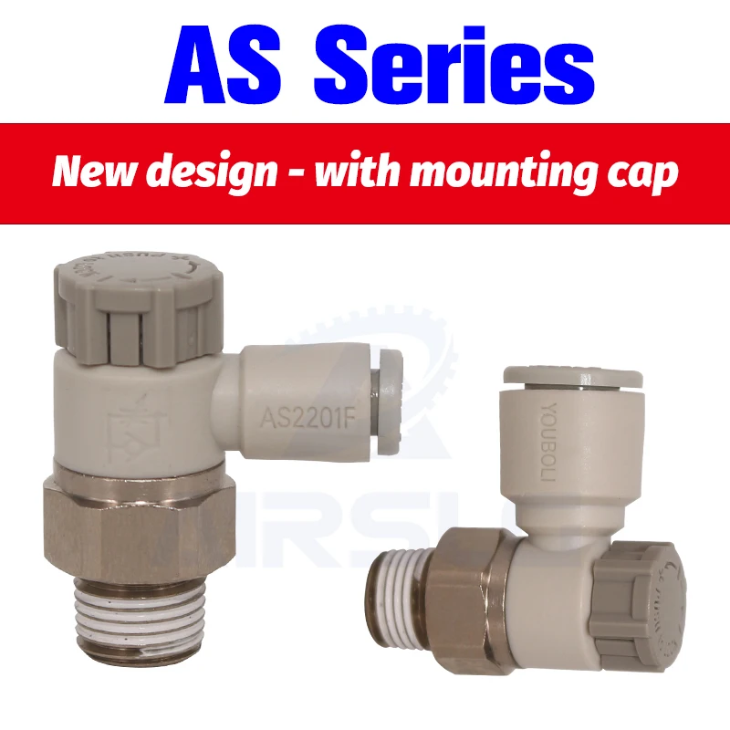 Speed Control Valve Throttle Valve One-Touch Fitting Pneumatic Flow Control Metering Needle Valve AS1201 AS2201F 4/6/8 AFR Brand