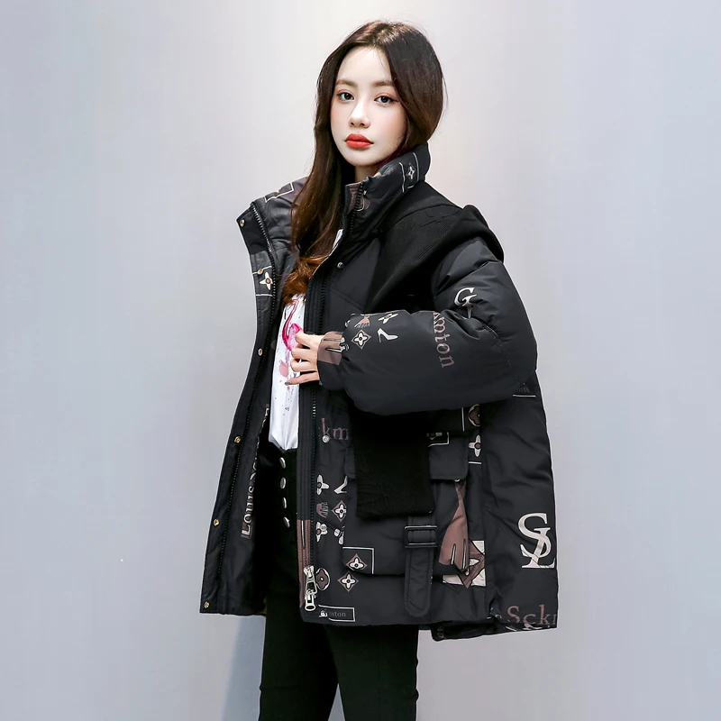 New style jacket cotton women winter coat warm knit hat down cotton jacket parka coat Korean casual loose winter coat women