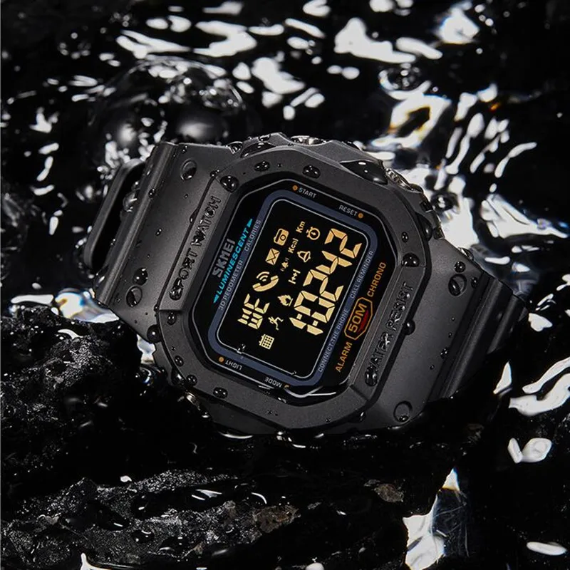 Luxury Bluetooth Calorie Pedometer Smart Watch Men SKMEI Brand Fashion Sports Military Digital Waterproof Wristwatches reloj