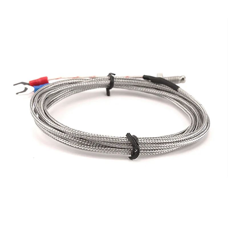 M6/M8 K Type Thermocouple Control Thread Screw Probe Temperature Sensor Temperature Controller 0-400℃ Sensor Probe 1m/2m/3m/4m