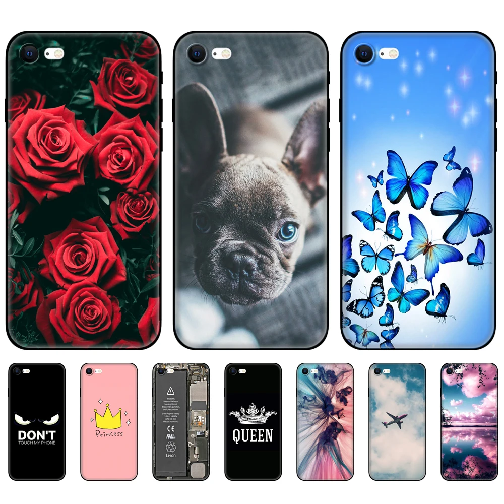 For iPhone SE 2020 Case Soft TPU Silicon Phone Cover For Apple iPhoneSE 4.7inch Shell Fundas Bumper black tpu case