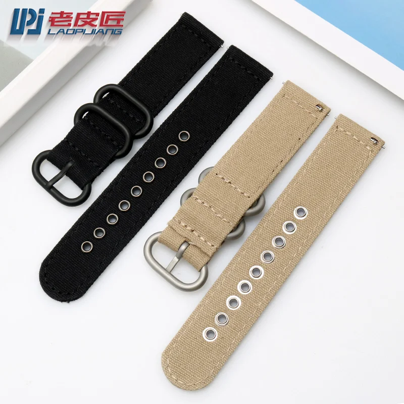 laopijiang nylon watch straps 18mm 20mm 22mm 24mm strap thick canvas watchband sport quick release bar watch band