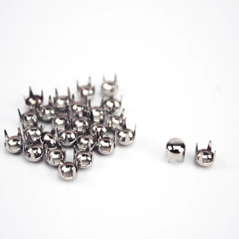 

Silver Metal Rivet for Leathercraft DIY, Round Studs Spots Spike Rivets and Studs Bag and Clothing, 4mm, 500 PCs/Bag, Punk, 6-00
